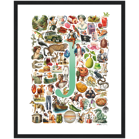 J is for Journey - a poster with English J words