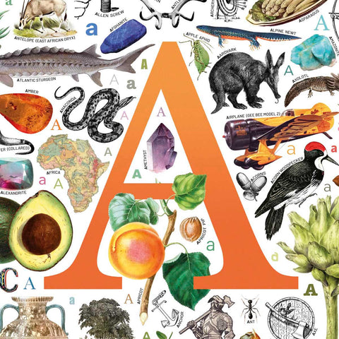A is for Adventure - a poster with English A words