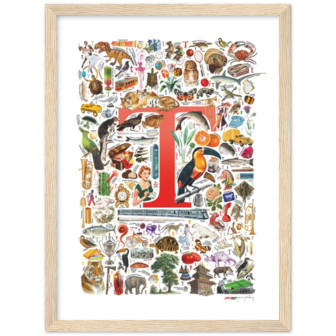 T is for Treasure - a poster with English T words