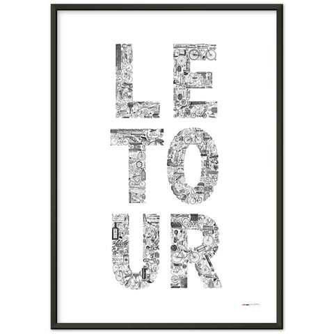 LE TOUR blanc - a Tour de France bicycle poster