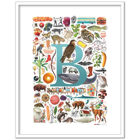 B is for Brave - a poster with English B words