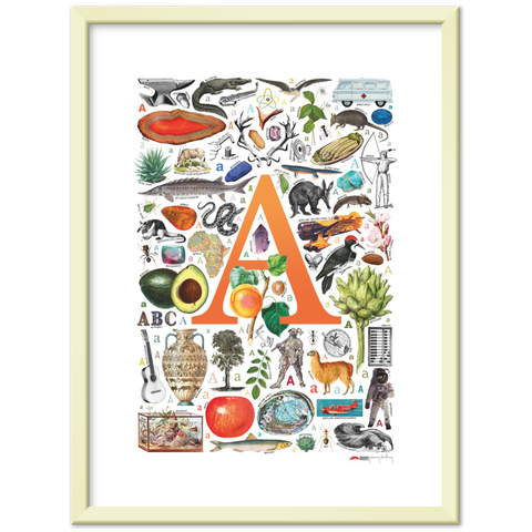 A is for Adventure - a poster with English A words