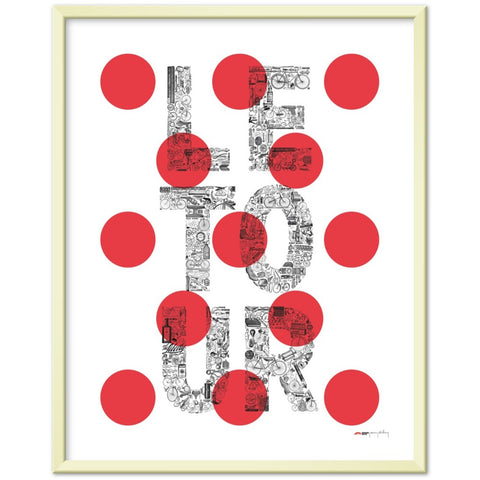 LE TOUR pois rouges - a Tour de France bicycle poster