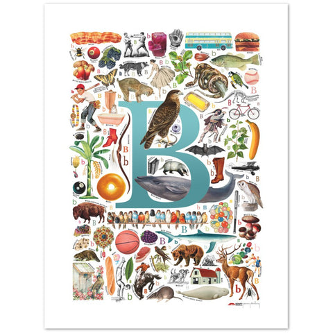 B is for Brave - a poster with English B words