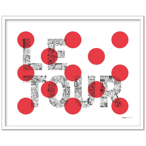 LE TOUR Pois Rouge - a Tour de France bicycle poster
