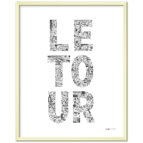 LE TOUR blanc - a Tour de France bicycle poster
