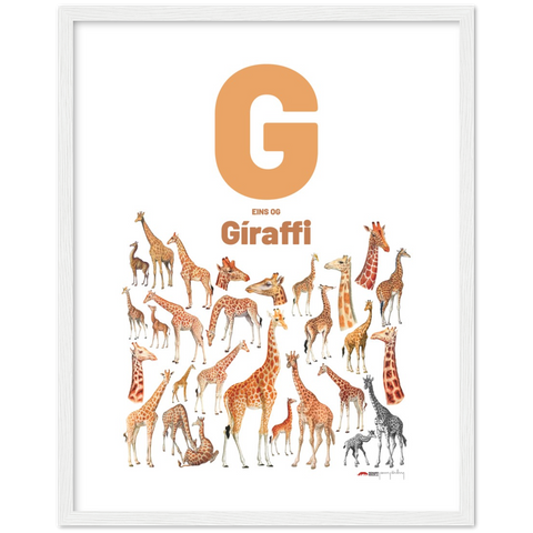 G eins og Gíraffi - an Icelandic letter poster