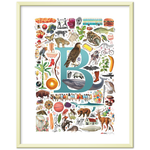 B is for Brave - a poster with English B words