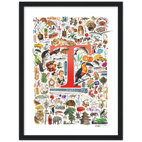 T is for Treasure - a poster with English T words