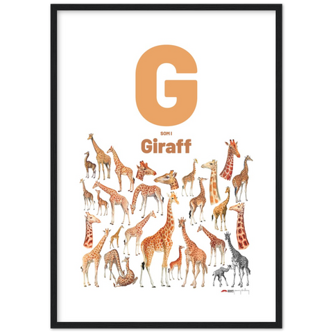 G som i Giraff - a Swedish letter poster