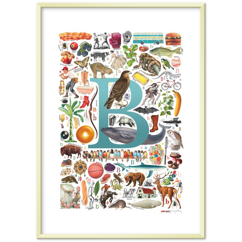 B is for Brave - a poster with English B words