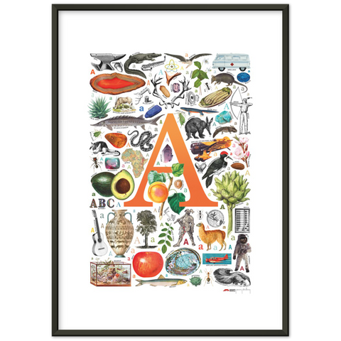 A is for Adventure - a poster with English A words