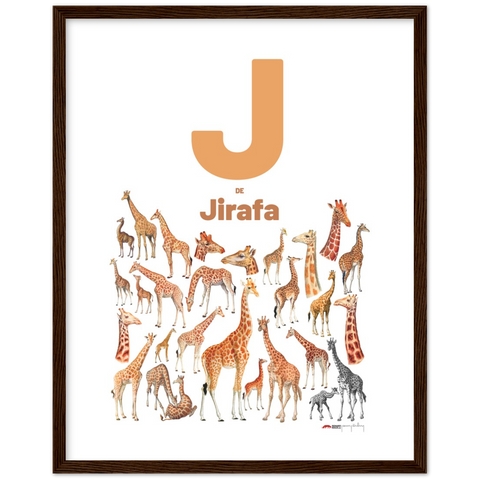 J de Jirafa - a Spanish letter poster
