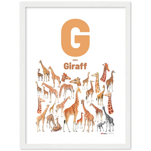 G som i Giraff - a Swedish letter poster