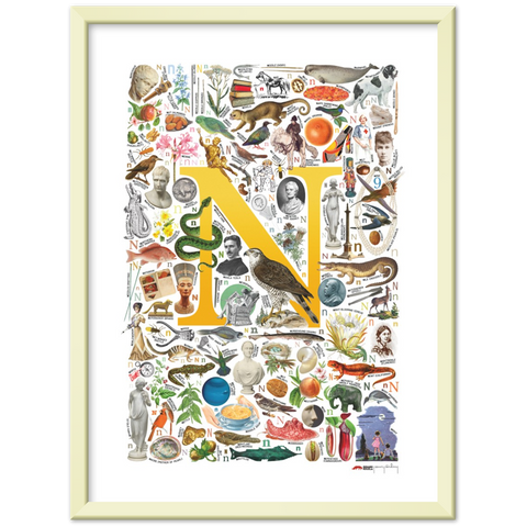 N is for Nature - a poster with English N words