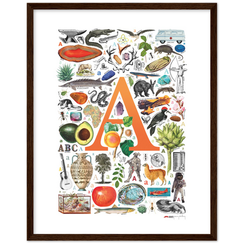 A is for Adventure - a poster with English A words