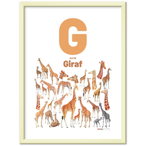 G als in Giraf - a Dutch letter poster