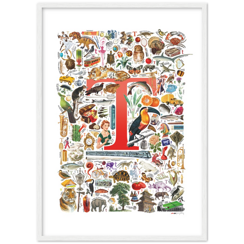 T is for Treasure - a poster with English T words
