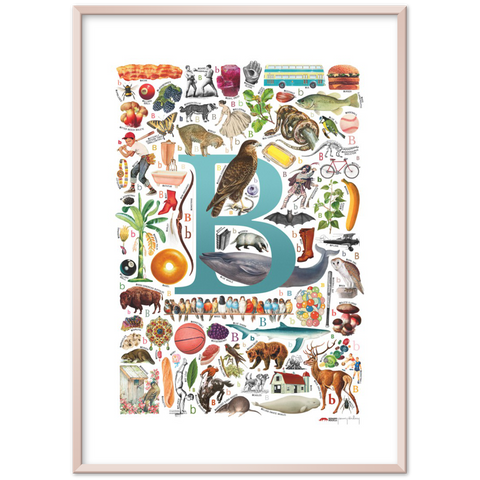 B is for Brave - a poster with English B words