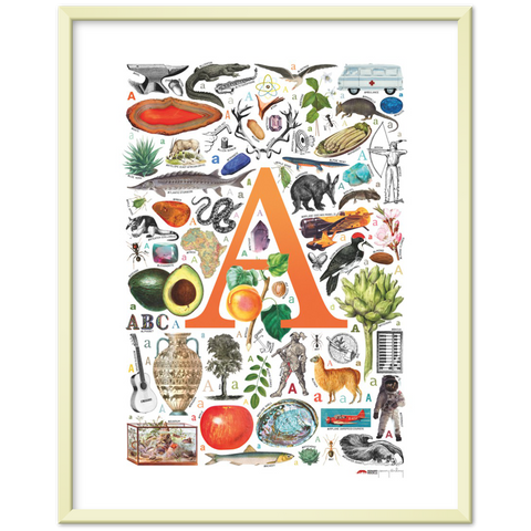 A is for Adventure - a poster with English A words
