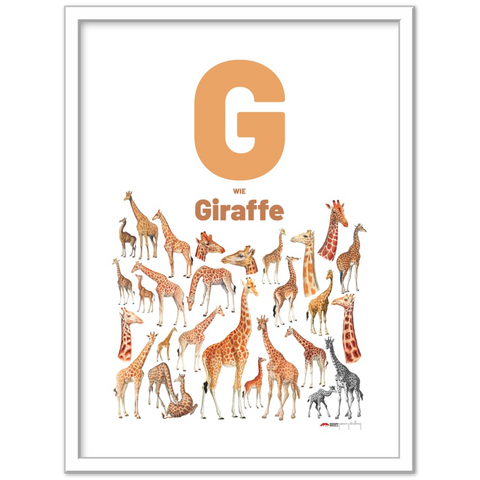 G wie Giraffe - a German letter poster