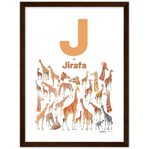 J de Jirafa - a Spanish letter poster