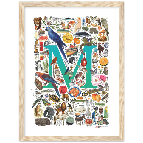 M is for Magical - a poster with English M words