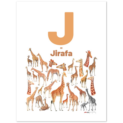 J de Jirafa - a Spanish letter poster