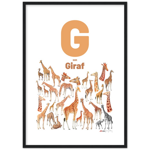 G som Giraf - a Danish letter poster
