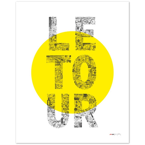 LE TOUR jaune - a Tour de France bicycle poster