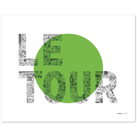 LE TOUR Vert - a Tour de France bicycle poster