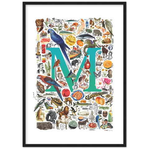 M is for Magical - a poster with English M words