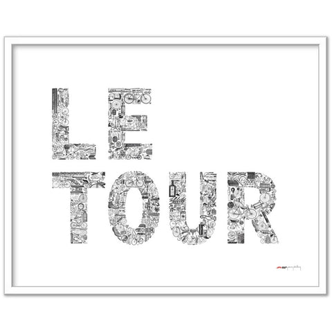 LE TOUR blanc - a Tour de France bicycle poster