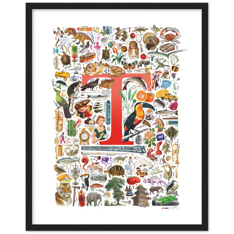 T is for Treasure - a poster with English T words