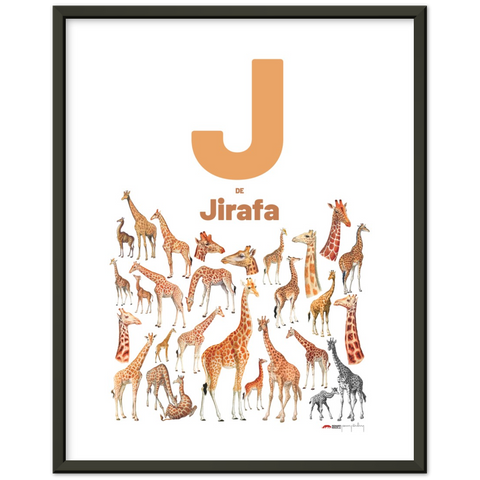 J de Jirafa - a Spanish letter poster
