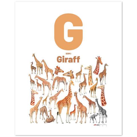 G som i Giraff - a Swedish letter poster
