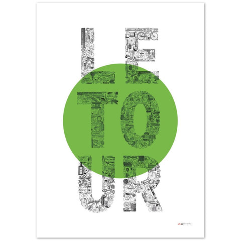 LE TOUR vert - a Tour de France bicycle poster