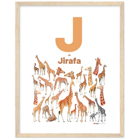 J de Jirafa - a Spanish letter poster