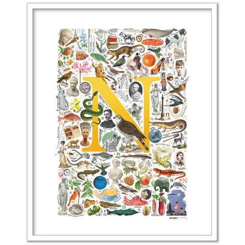 N is for Nature - a poster with English N words