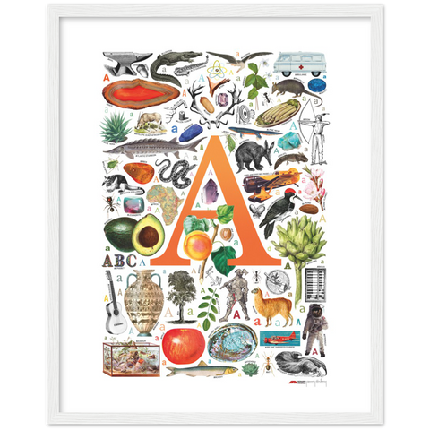 A is for Adventure - a poster with English A words
