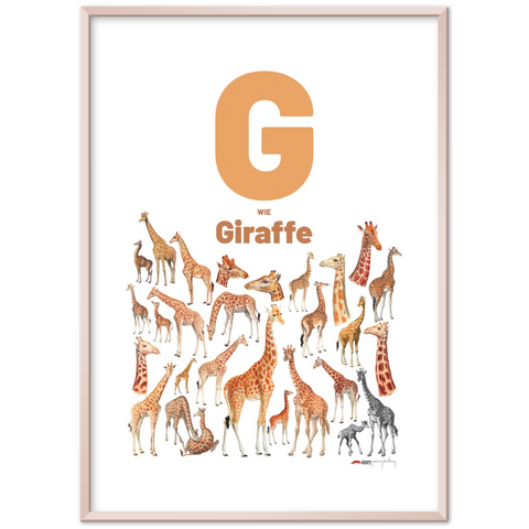 G wie Giraffe - a German letter poster