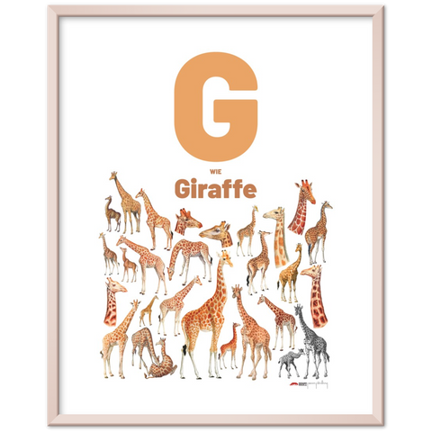 G wie Giraffe - a German letter poster