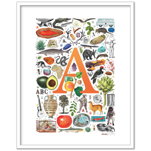 A is for Adventure - a poster with English A words