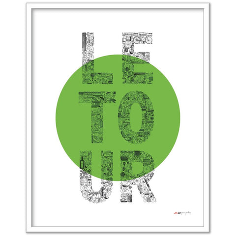 LE TOUR vert - a Tour de France bicycle poster