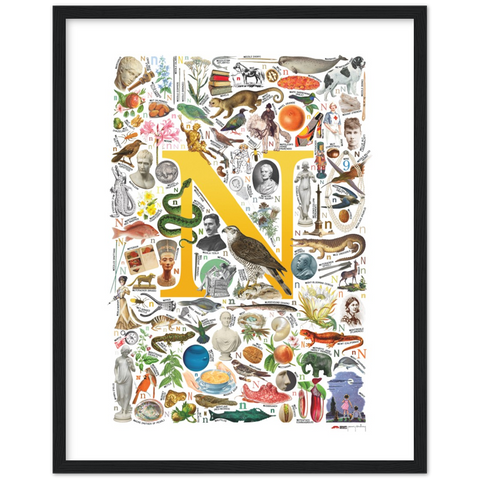 N is for Nature - a poster with English N words