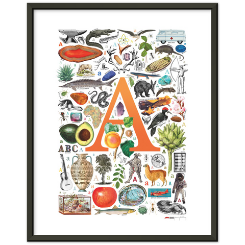 A is for Adventure - a poster with English A words