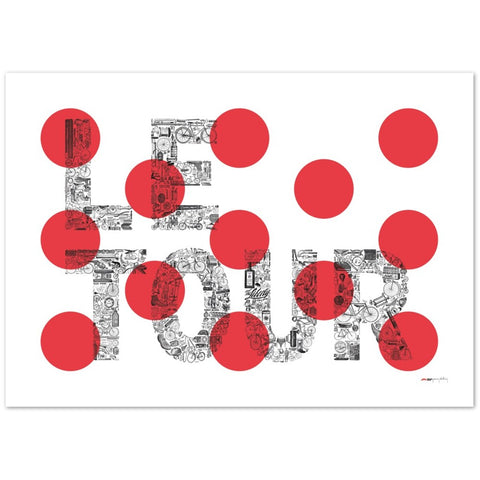 LE TOUR Pois Rouge - a Tour de France bicycle poster