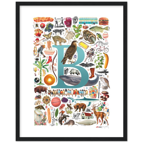 B is for Brave - a poster with English B words