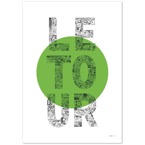 LE TOUR vert - a Tour de France bicycle poster