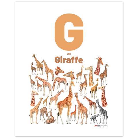 G wie Giraffe - a German letter poster